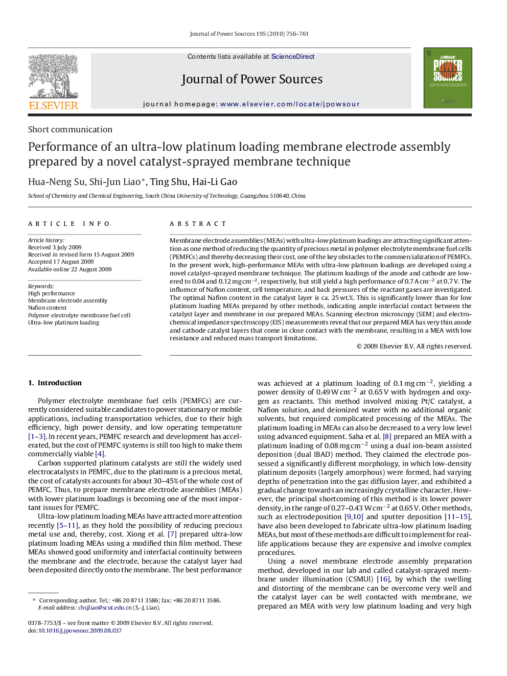 Performance of an ultra-low platinum loading membrane electrode assembly prepared by a novel catalyst-sprayed membrane technique