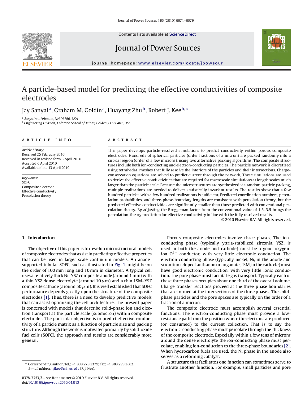 A particle-based model for predicting the effective conductivities of composite electrodes