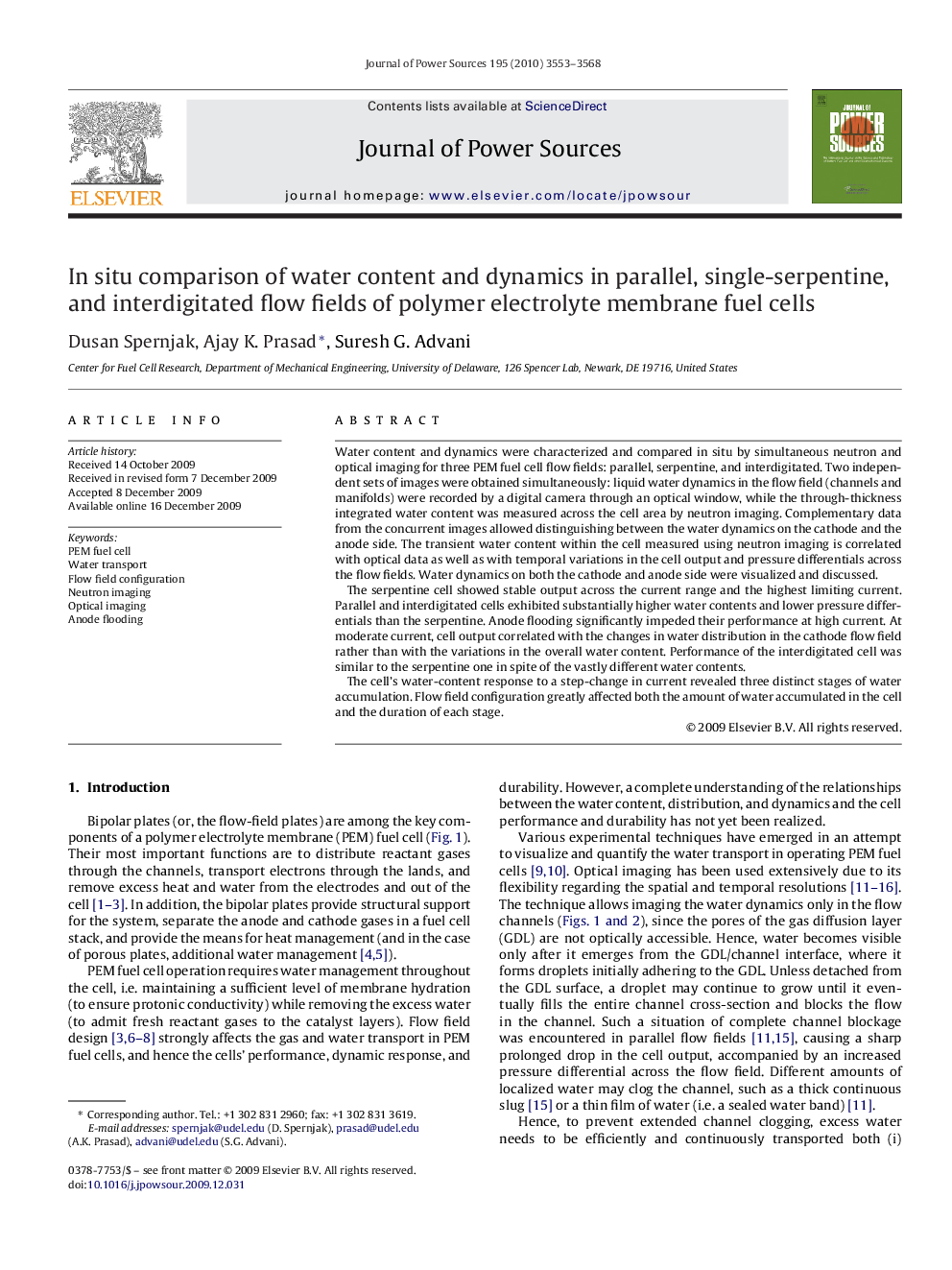 In situ comparison of water content and dynamics in parallel, single-serpentine, and interdigitated flow fields of polymer electrolyte membrane fuel cells