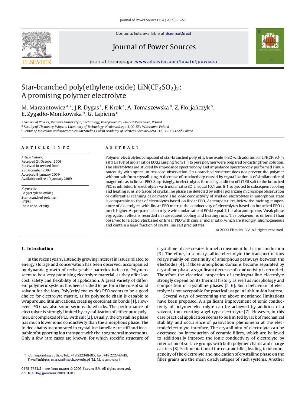 Star-branched poly(ethylene oxide) LiN(CF3SO2)2: A promising polymer electrolyte