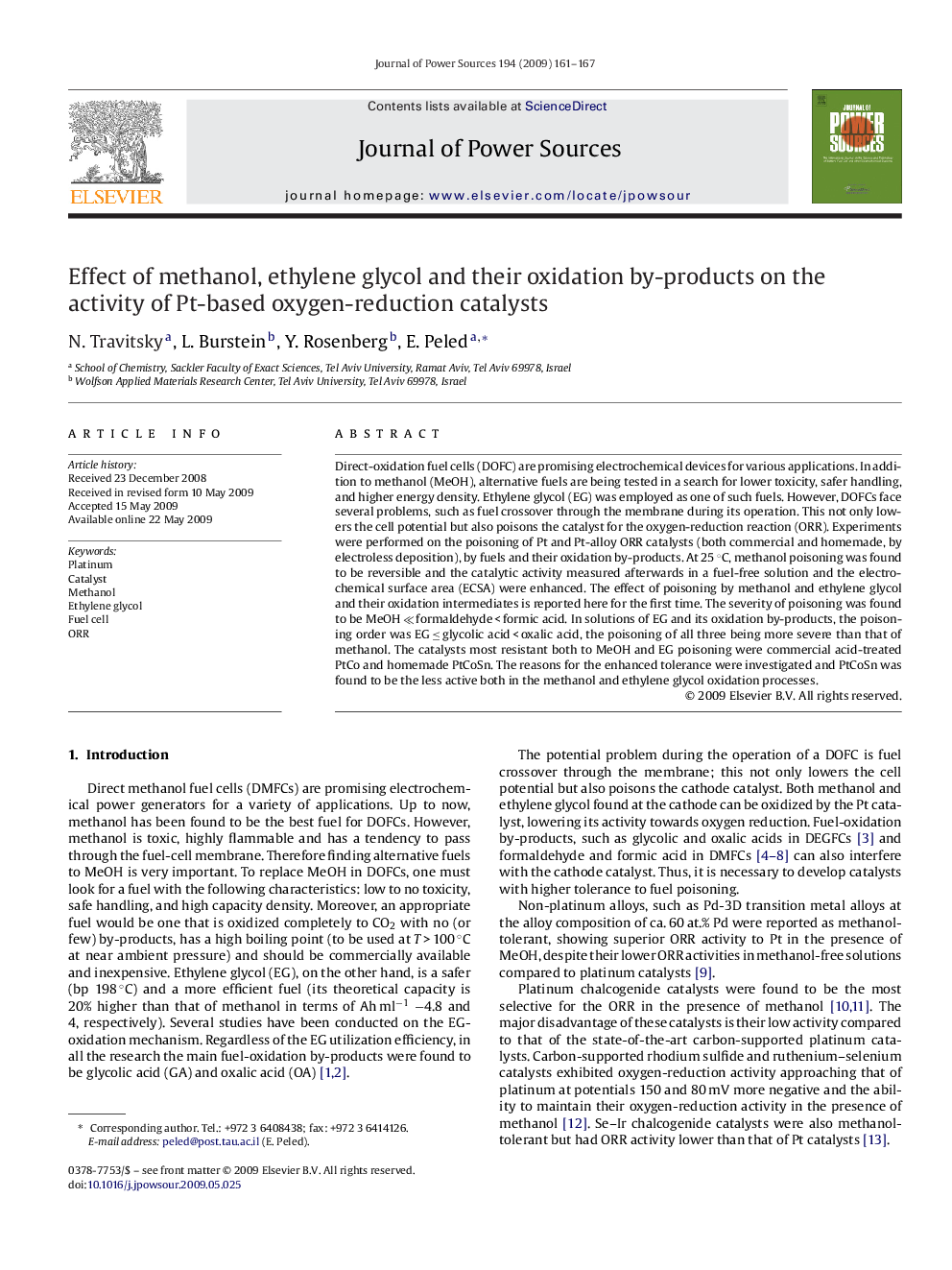 Effect of methanol, ethylene glycol and their oxidation by-products on the activity of Pt-based oxygen-reduction catalysts