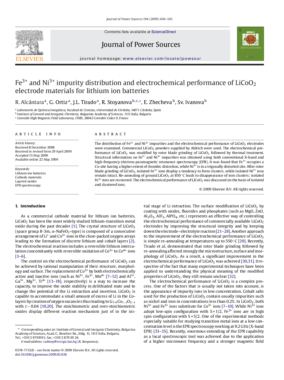 Fe3+ and Ni3+ impurity distribution and electrochemical performance of LiCoO2 electrode materials for lithium ion batteries