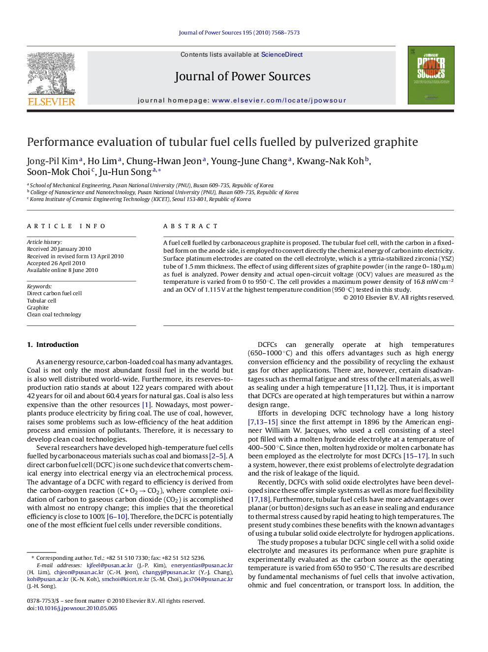 Performance evaluation of tubular fuel cells fuelled by pulverized graphite