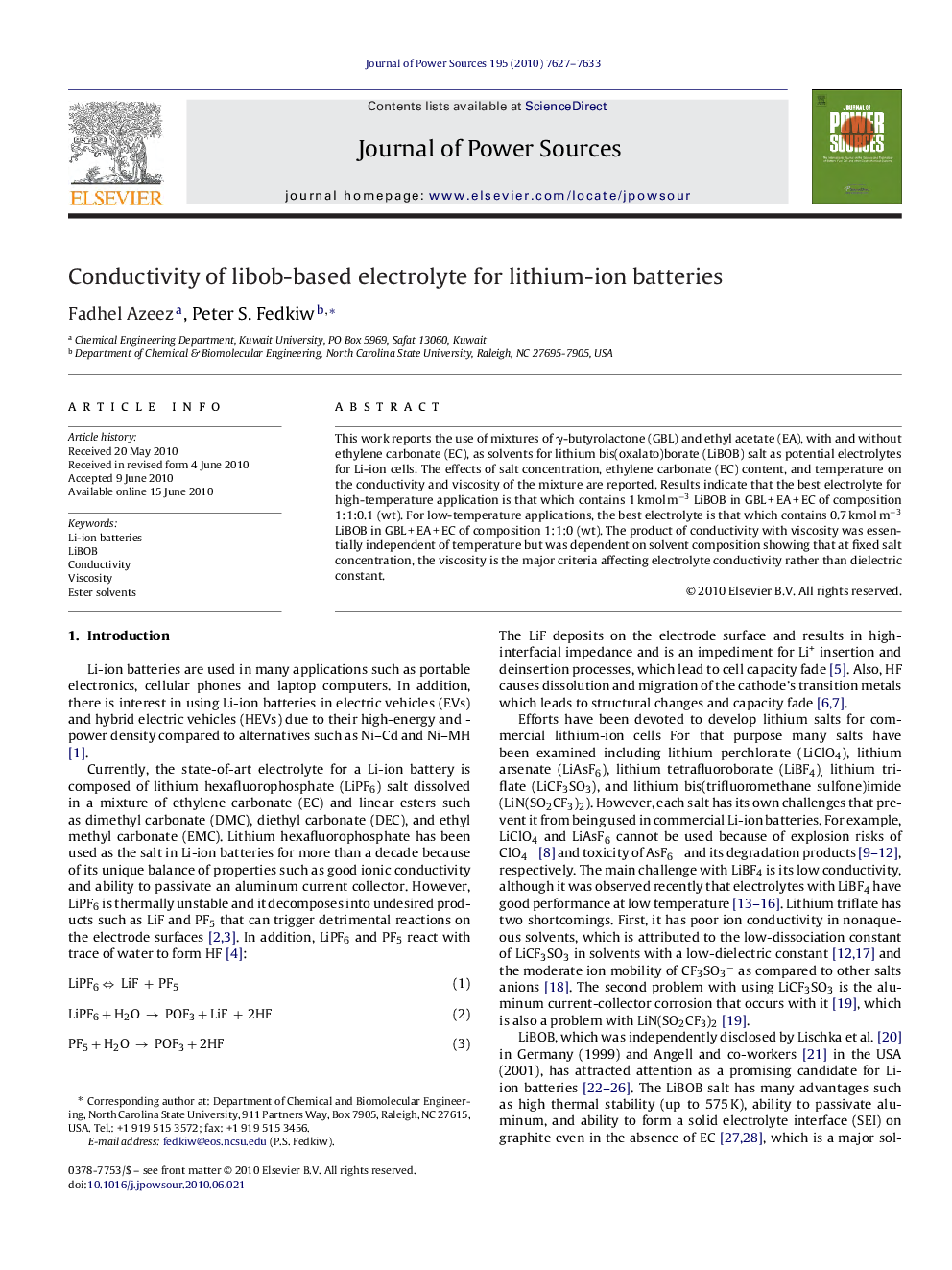 Conductivity of libob-based electrolyte for lithium-ion batteries