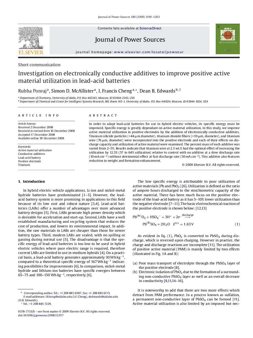 Investigation on electronically conductive additives to improve positive active material utilization in lead-acid batteries