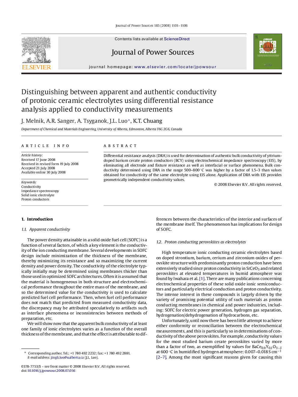 Distinguishing between apparent and authentic conductivity of protonic ceramic electrolytes using differential resistance analysis applied to conductivity measurements