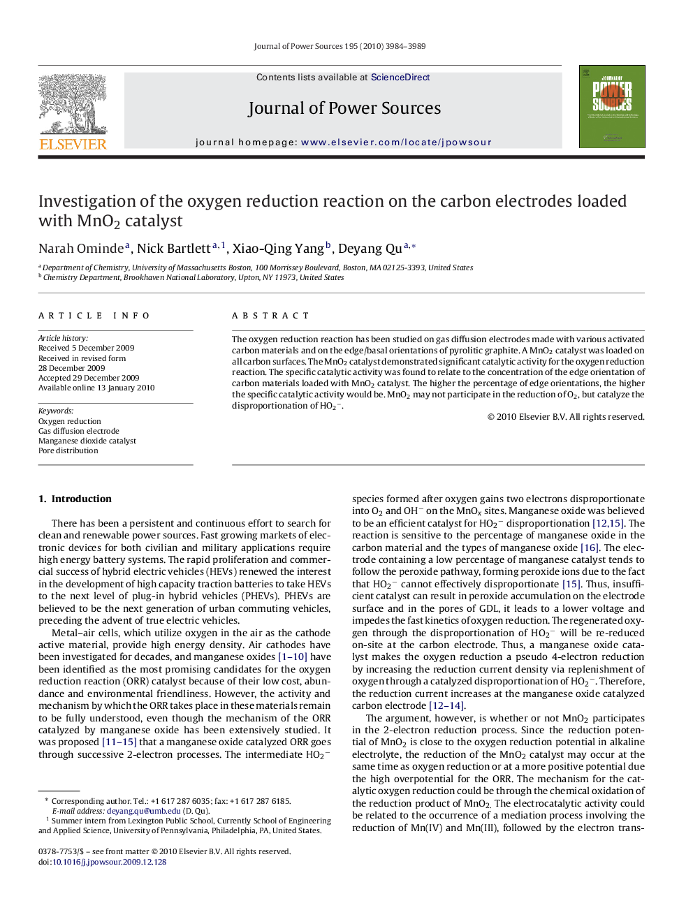 Investigation of the oxygen reduction reaction on the carbon electrodes loaded with MnO2 catalyst