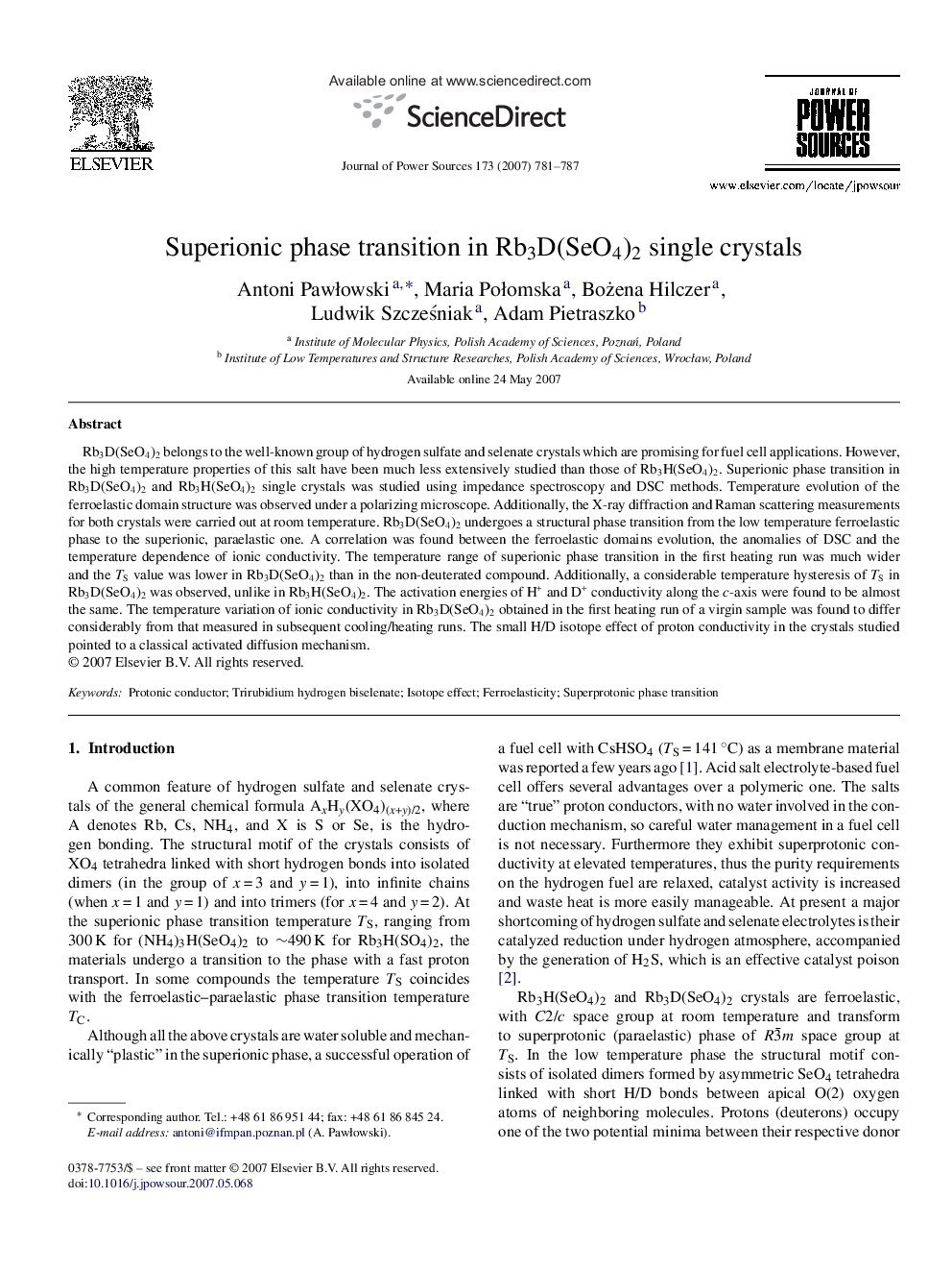 Superionic phase transition in Rb3D(SeO4)2 single crystals