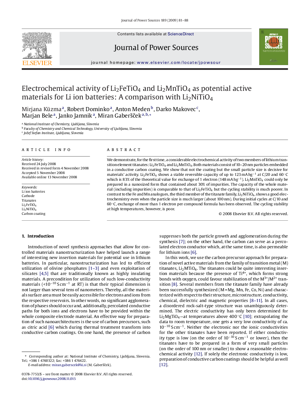 Electrochemical activity of Li2FeTiO4 and Li2MnTiO4 as potential active materials for Li ion batteries: A comparison with Li2NiTiO4