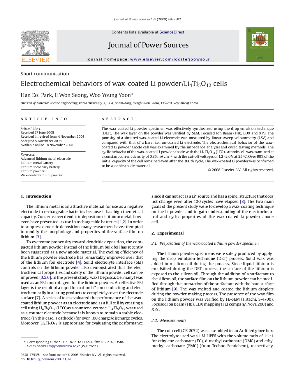 Electrochemical behaviors of wax-coated Li powder/Li4Ti5O12 cells