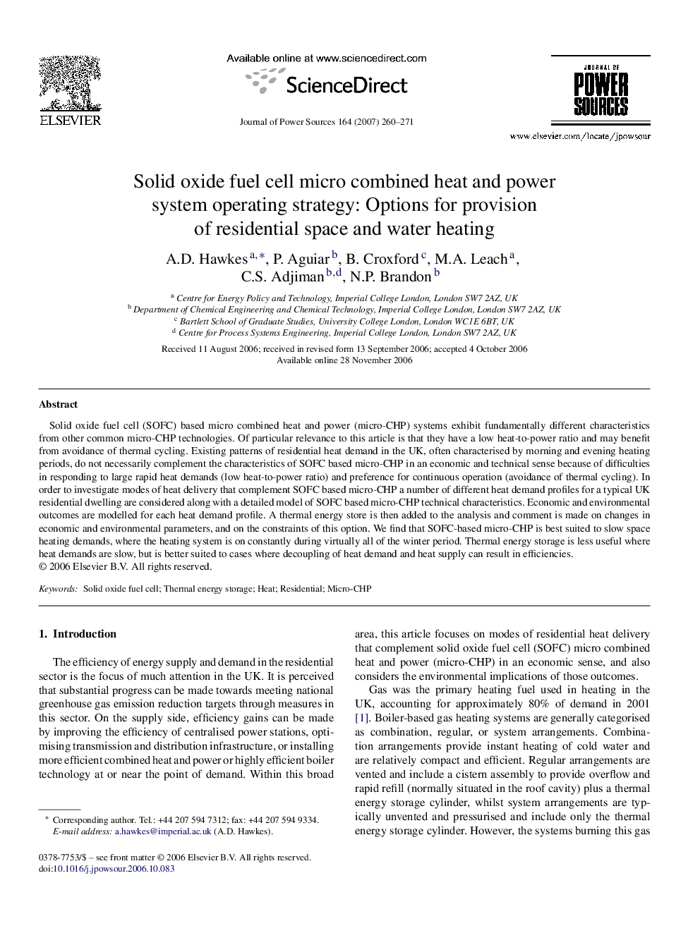 Solid oxide fuel cell micro combined heat and power system operating strategy: Options for provision of residential space and water heating