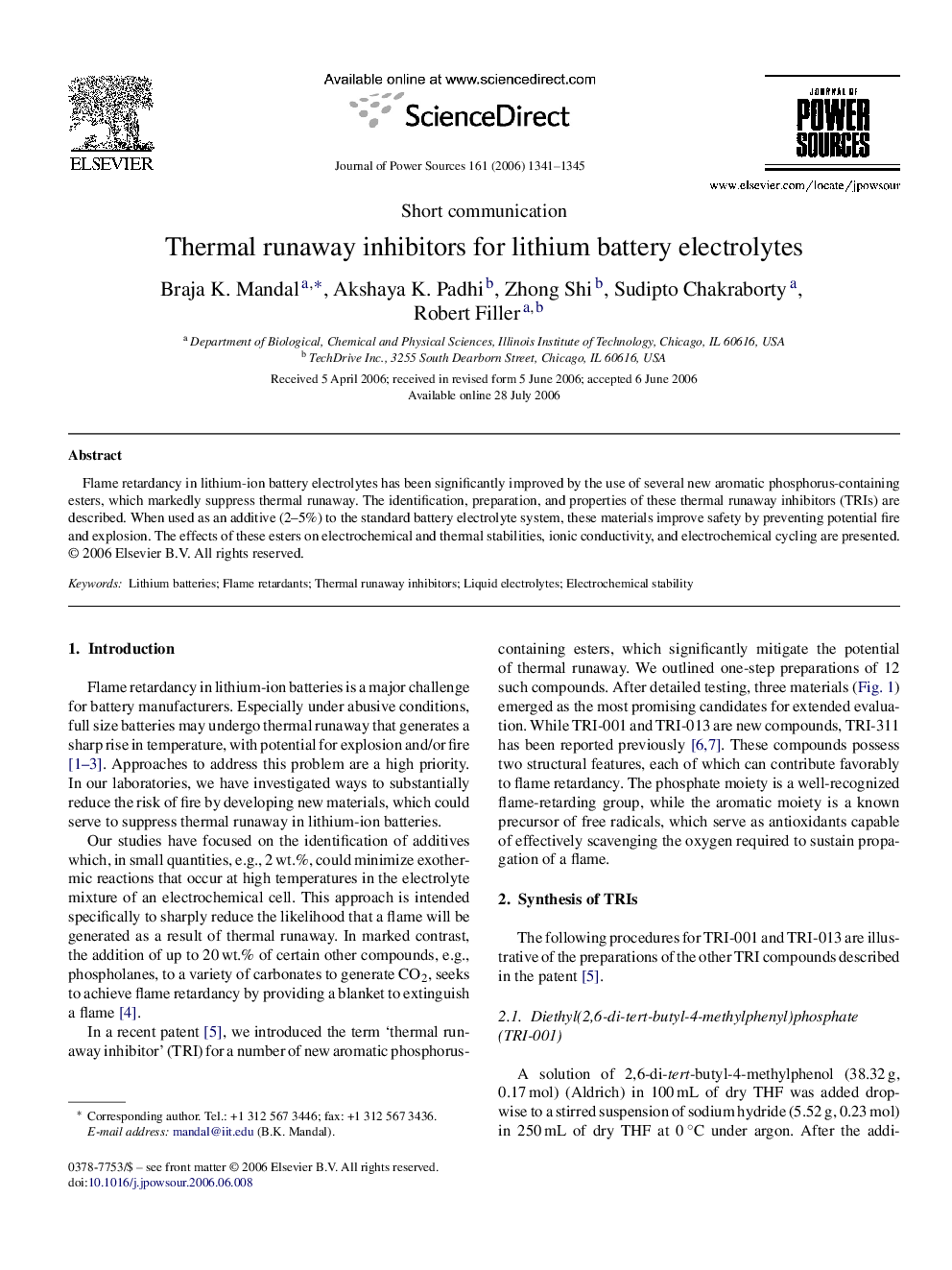 Thermal runaway inhibitors for lithium battery electrolytes