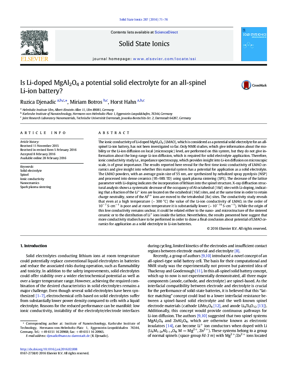 Is Li-doped MgAl2O4 a potential solid electrolyte for an all-spinel Li-ion battery?