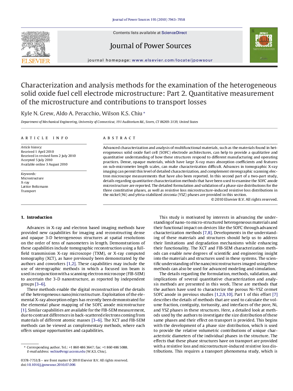 Characterization and analysis methods for the examination of the heterogeneous solid oxide fuel cell electrode microstructure: Part 2. Quantitative measurement of the microstructure and contributions to transport losses