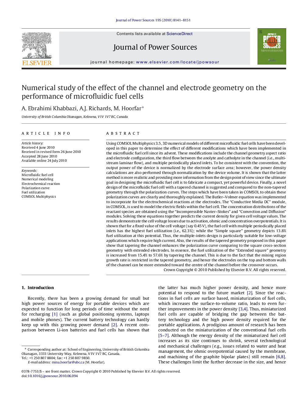 Numerical study of the effect of the channel and electrode geometry on the performance of microfluidic fuel cells