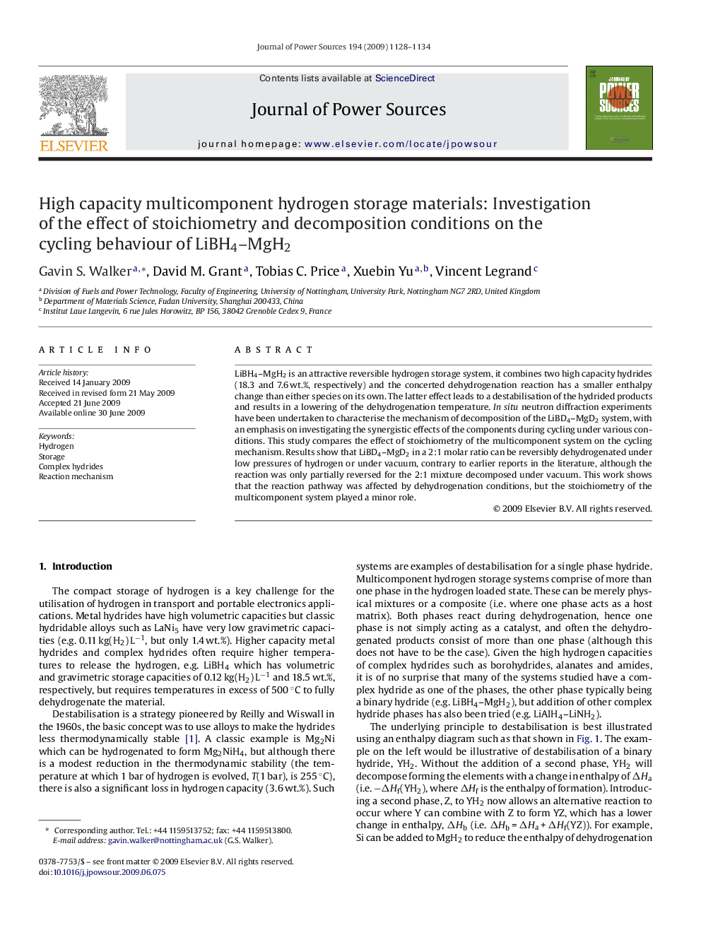 High capacity multicomponent hydrogen storage materials: Investigation of the effect of stoichiometry and decomposition conditions on the cycling behaviour of LiBH4–MgH2