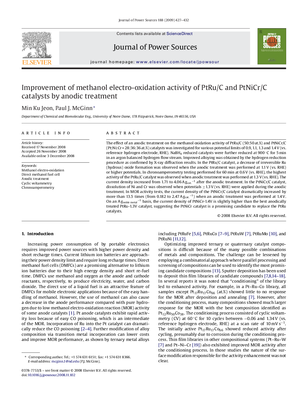 Improvement of methanol electro-oxidation activity of PtRu/C and PtNiCr/C catalysts by anodic treatment