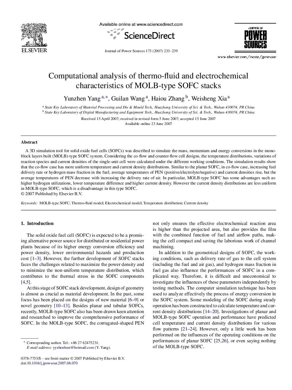 Computational analysis of thermo-fluid and electrochemical characteristics of MOLB-type SOFC stacks