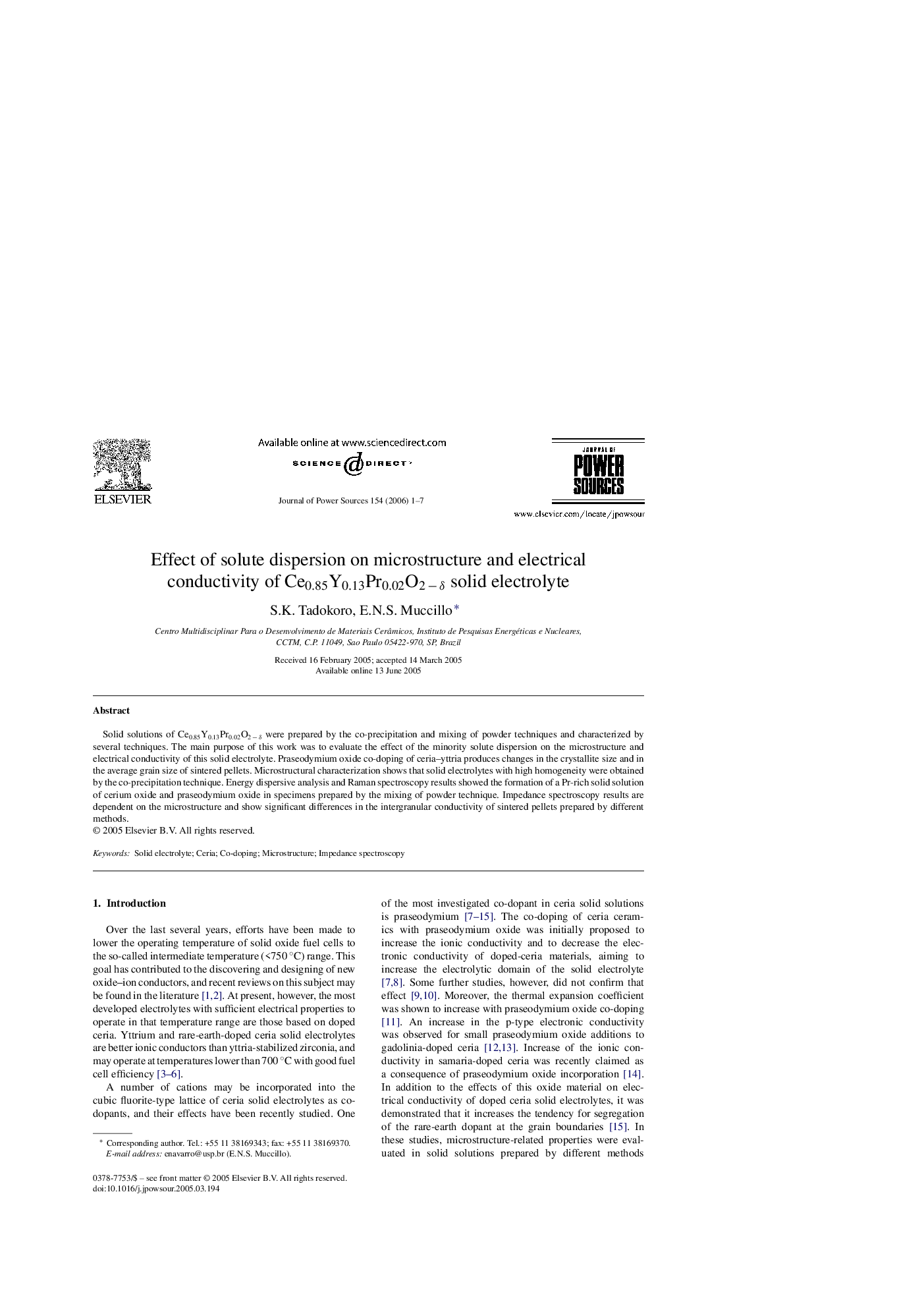 Effect of solute dispersion on microstructure and electrical conductivity of Ce0.85Y0.13Pr0.02O2 − δ solid electrolyte