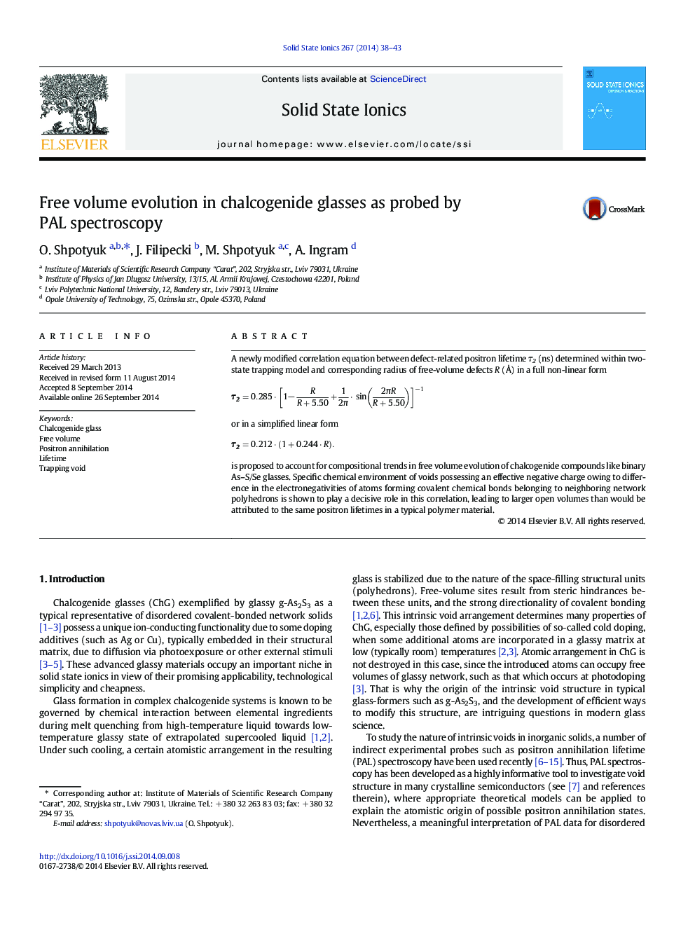 Free volume evolution in chalcogenide glasses as probed by PAL spectroscopy