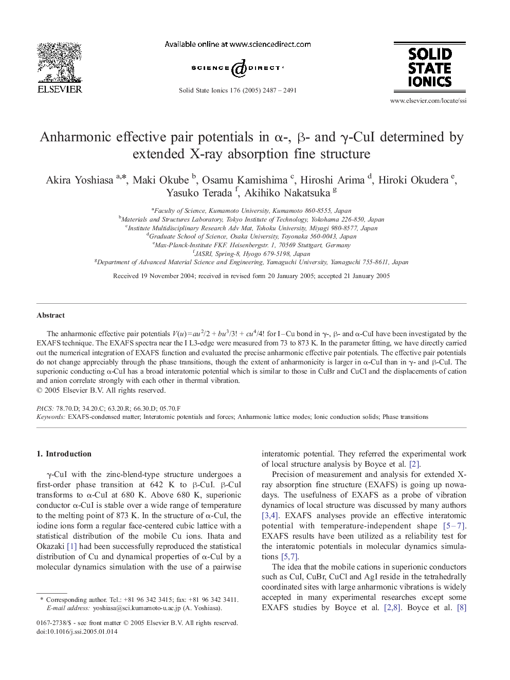 Anharmonic effective pair potentials in α-, β- and γ-CuI determined by extended X-ray absorption fine structure