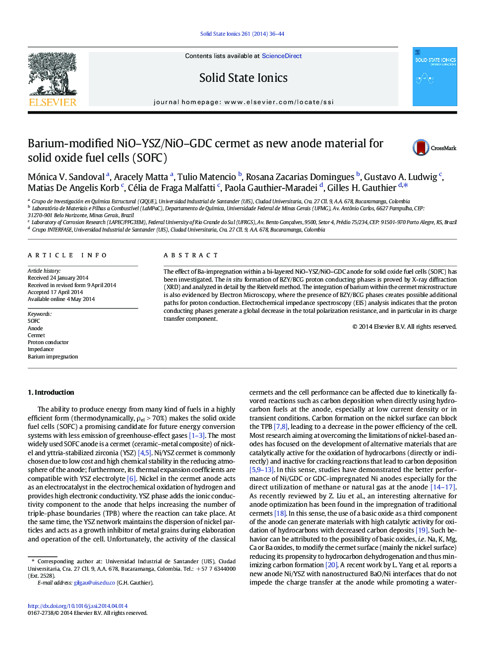 Barium-modified NiO–YSZ/NiO–GDC cermet as new anode material for solid oxide fuel cells (SOFC)