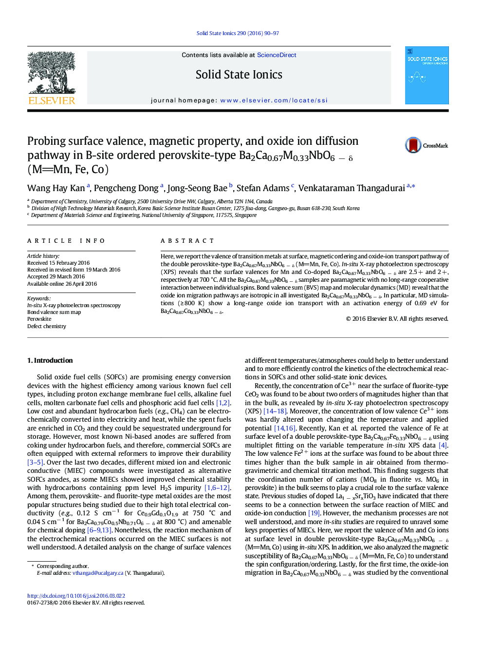 Probing surface valence, magnetic property, and oxide ion diffusion pathway in B-site ordered perovskite-type Ba2Ca0.67M0.33NbO6 − δ (MMn, Fe, Co)