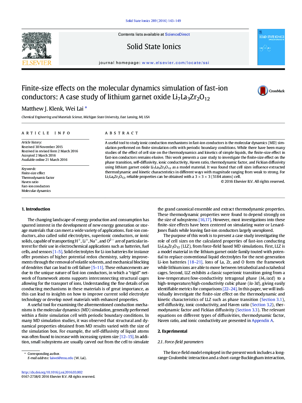 Finite-size effects on the molecular dynamics simulation of fast-ion conductors: A case study of lithium garnet oxide Li7La3Zr2O12