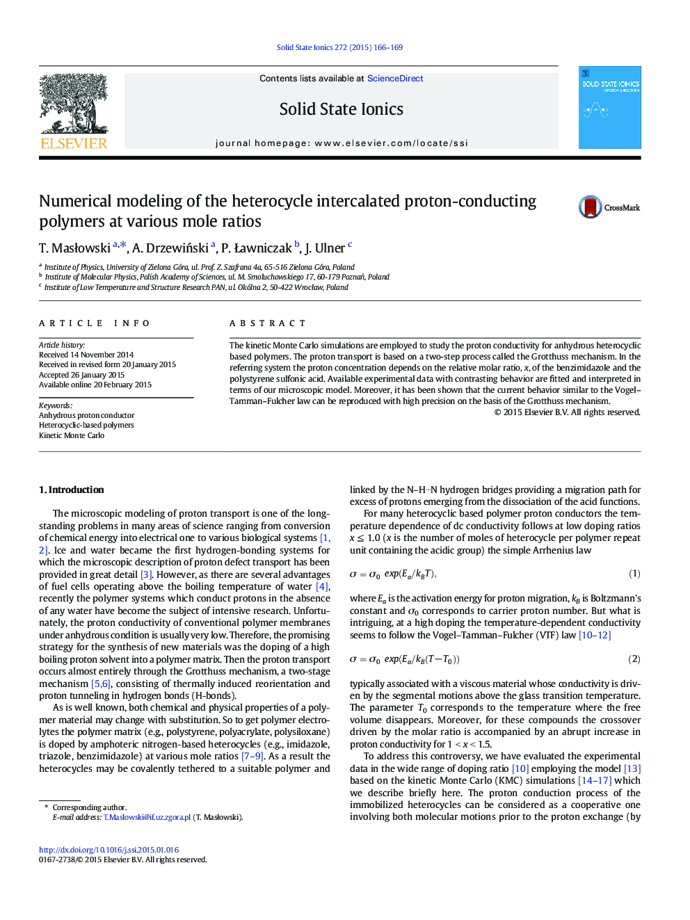 Numerical modeling of the heterocycle intercalated proton-conducting polymers at various mole ratios