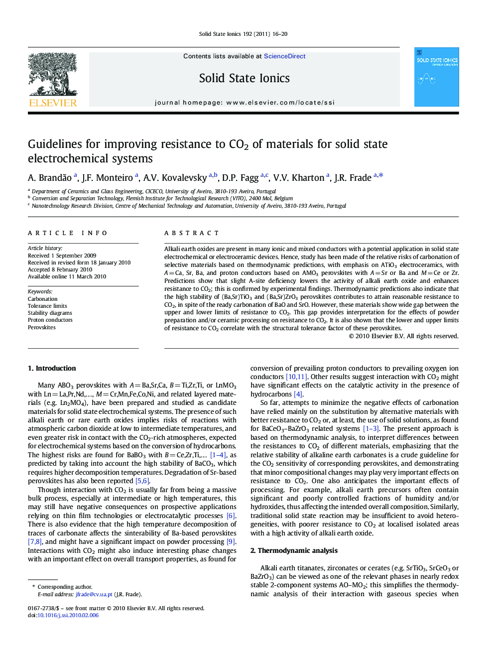 Guidelines for improving resistance to CO2 of materials for solid state electrochemical systems