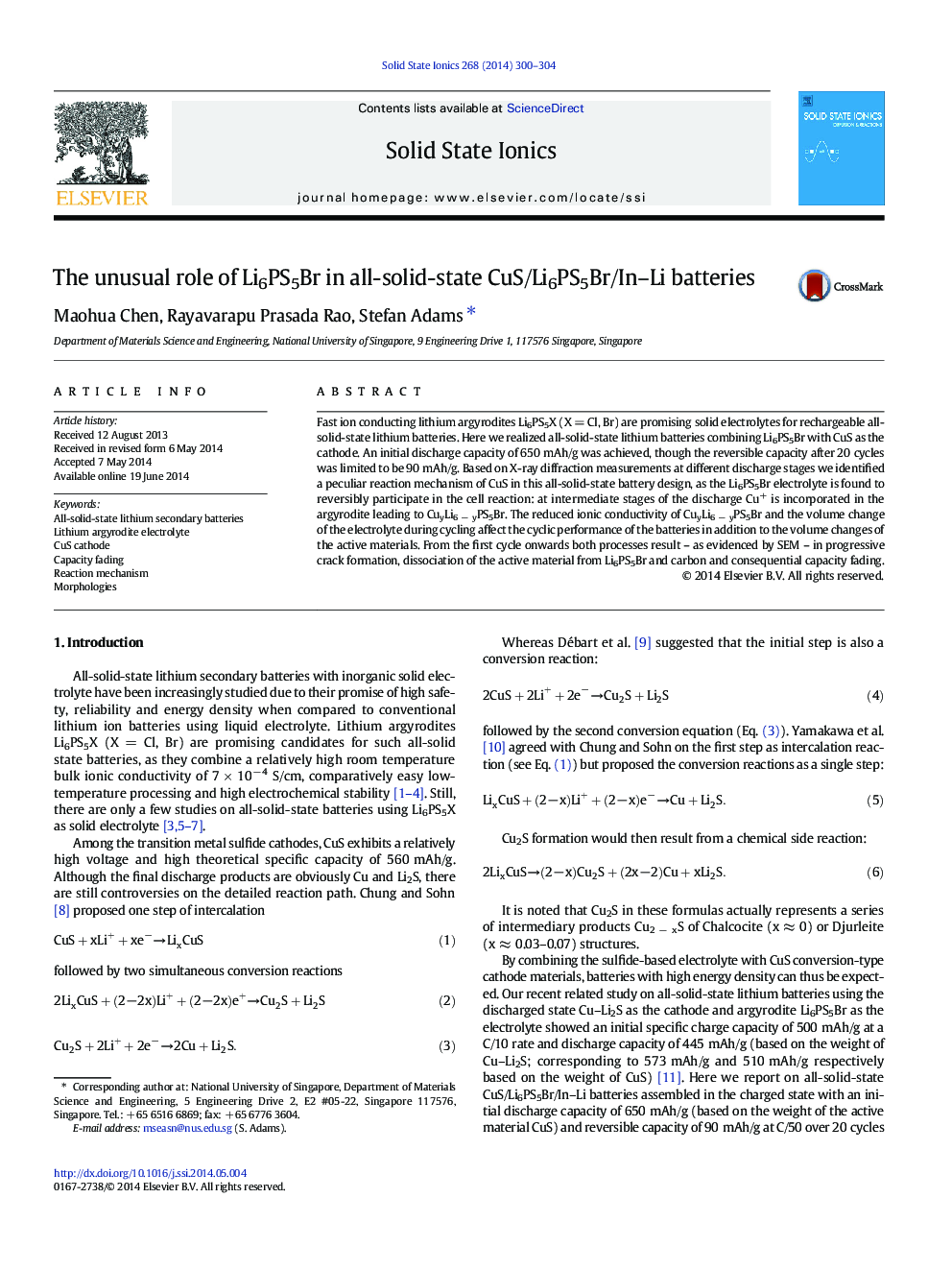 The unusual role of Li6PS5Br in all-solid-state CuS/Li6PS5Br/In–Li batteries