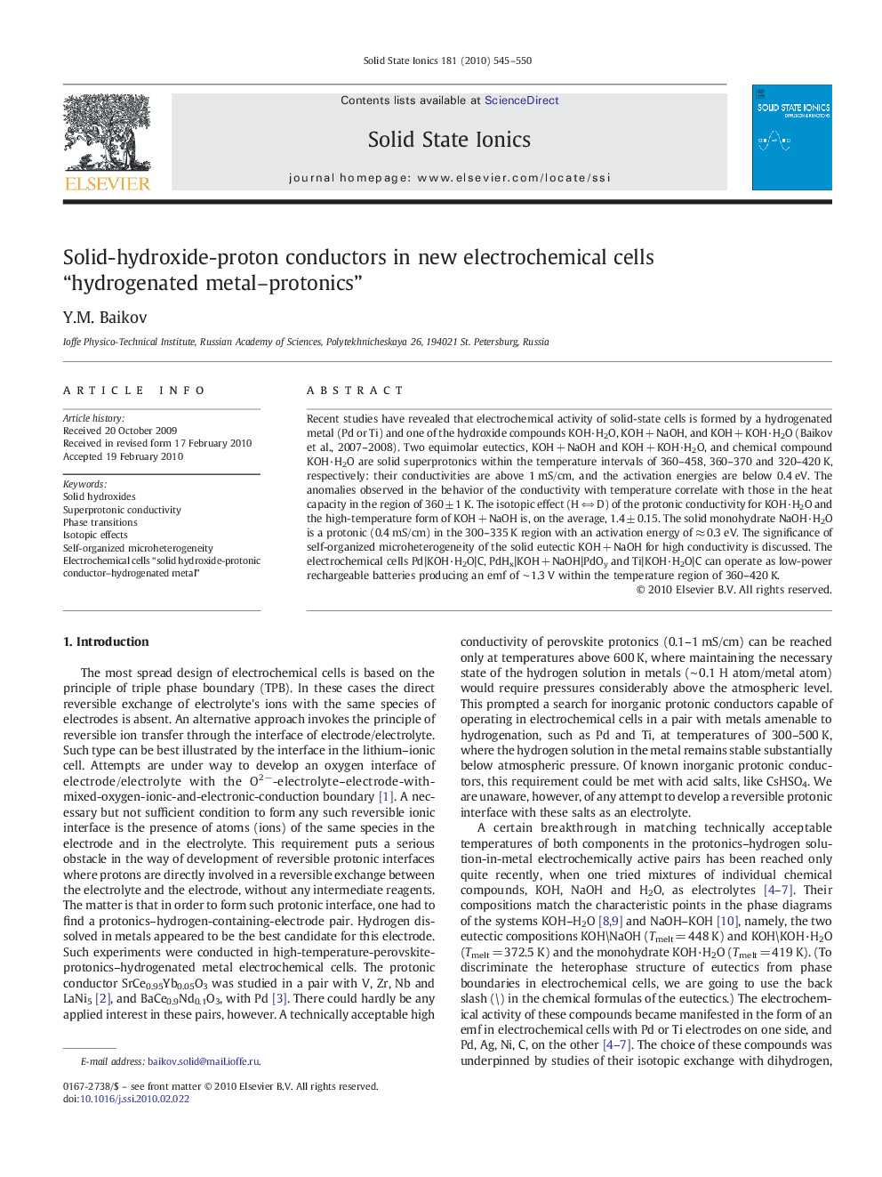 Solid-hydroxide-proton conductors in new electrochemical cells “hydrogenated metal-protonics”