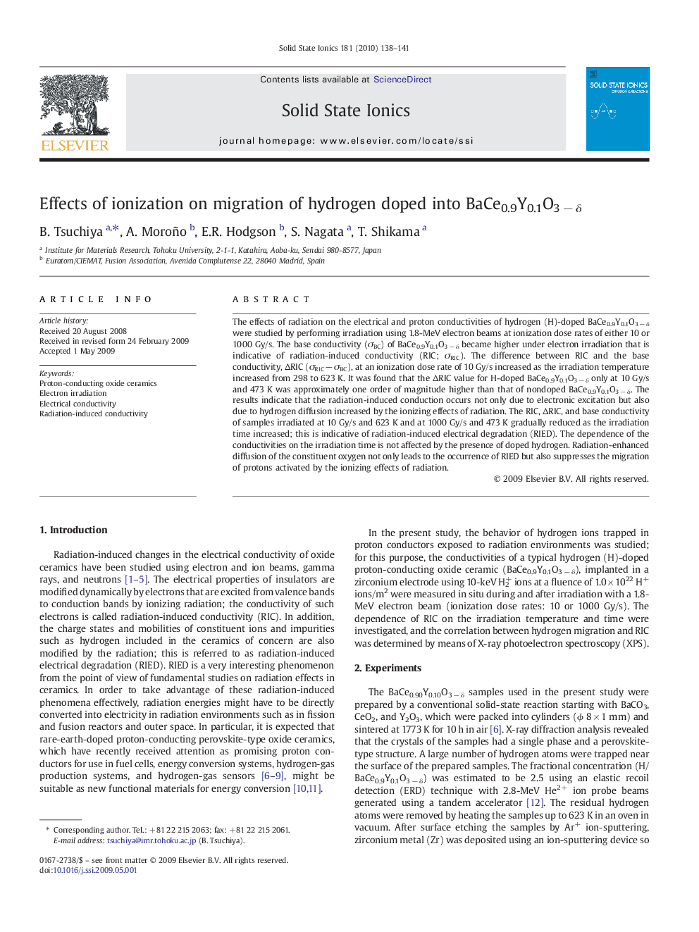 Effects of ionization on migration of hydrogen doped into BaCe0.9Y0.1O3Â âÂ Î´