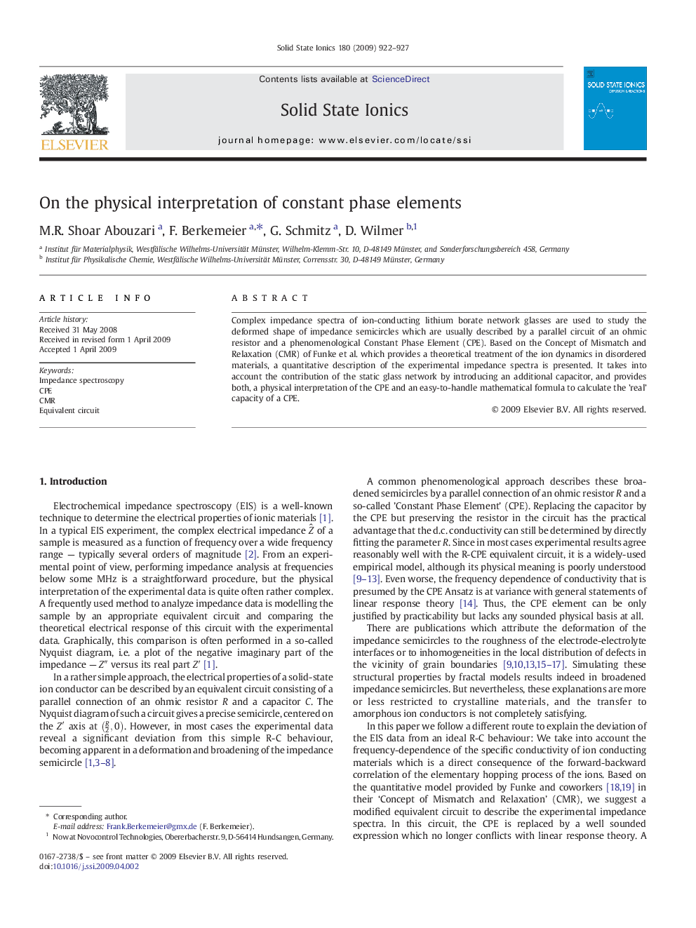 On the physical interpretation of constant phase elements