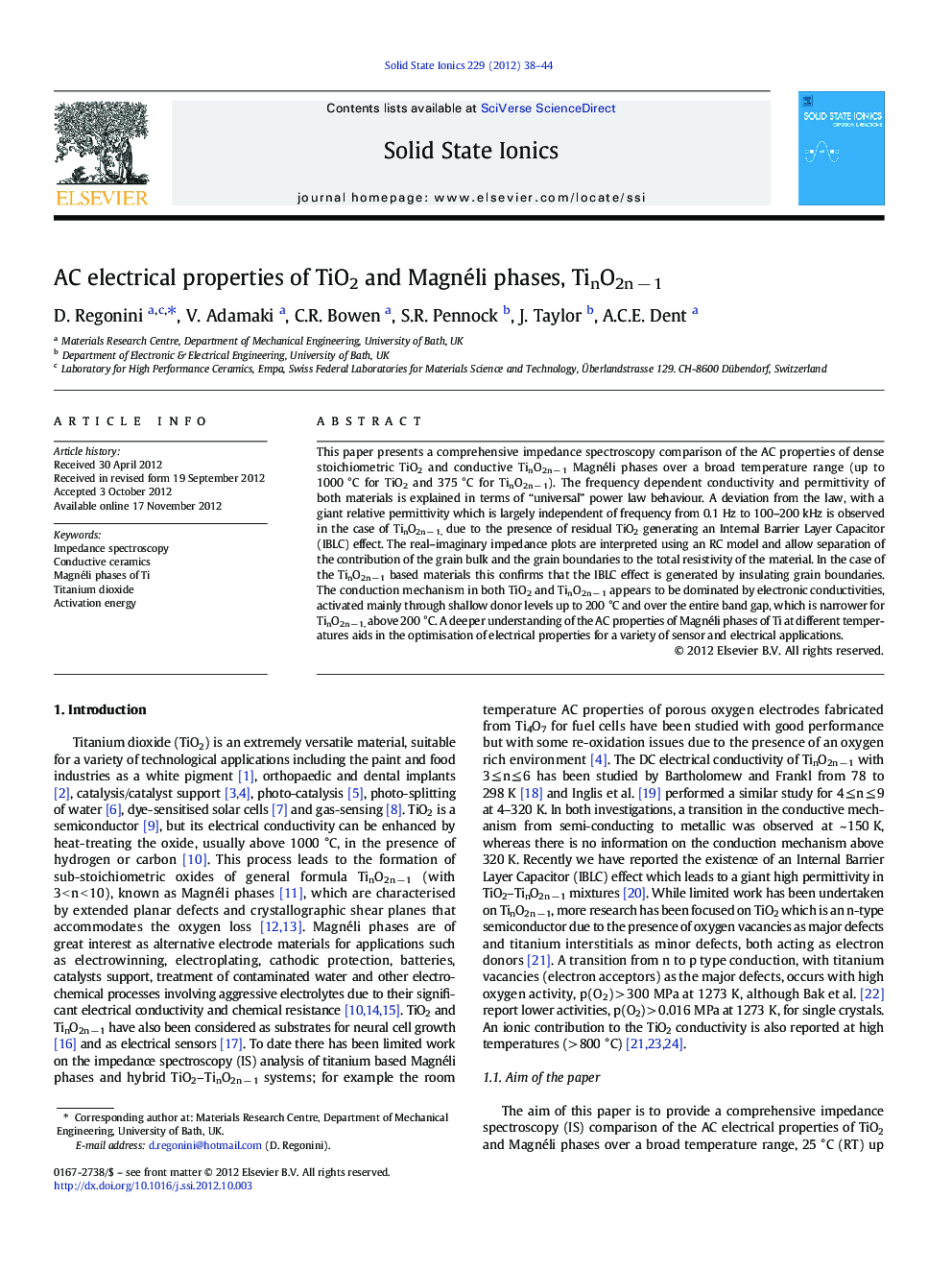 AC electrical properties of TiO2 and Magnéli phases, TinO2n − 1