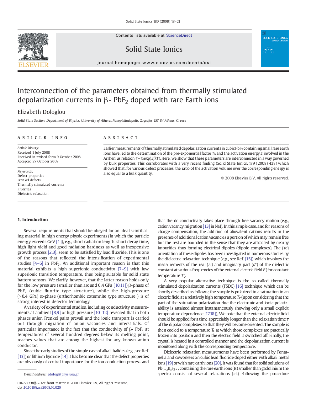 Interconnection of the parameters obtained from thermally stimulated depolarization currents in Î²- PbF2 doped with rare Earth ions