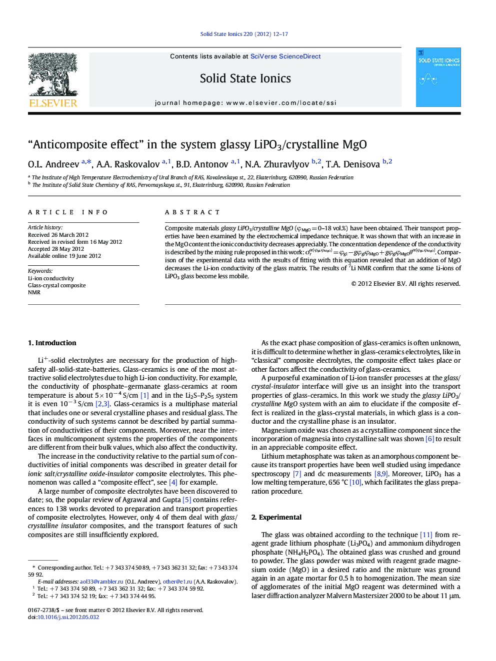 “Anticomposite effect” in the system glassy LiPO3/crystalline MgO