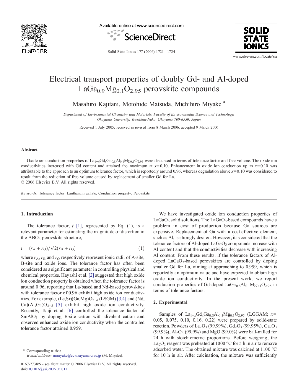 Electrical transport properties of doubly Gd- and Al-doped LaGa0.9Mg0.1O2.95 perovskite compounds