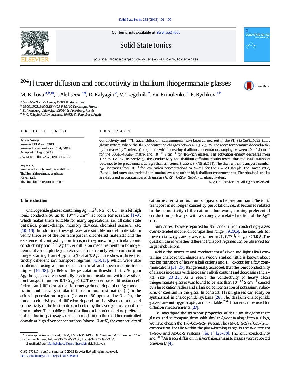 204Tl tracer diffusion and conductivity in thallium thiogermanate glasses