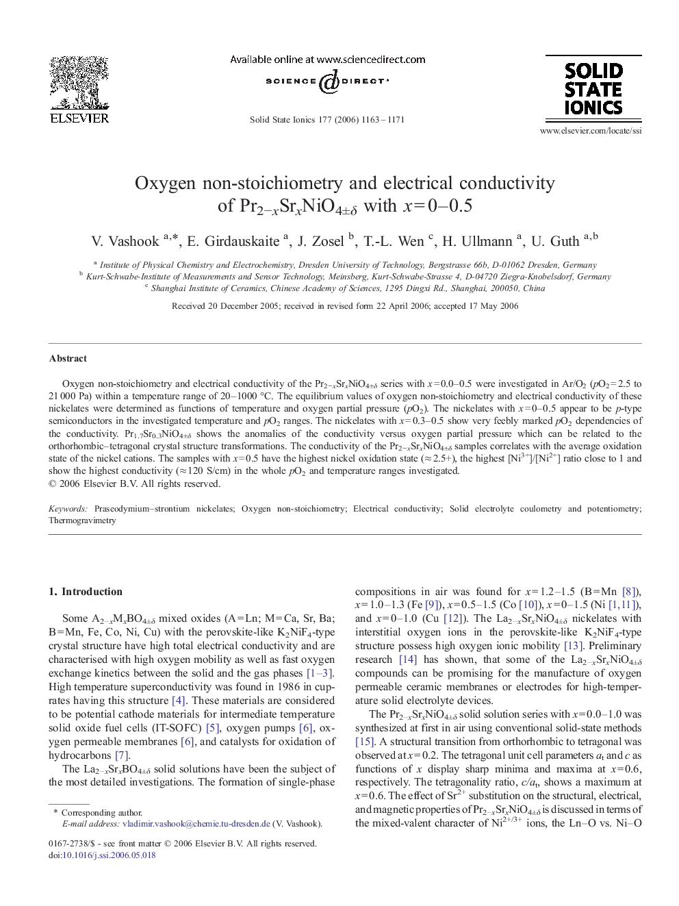 Oxygen non-stoichiometry and electrical conductivity of Pr2−xSrxNiO4±δ with x = 0–0.5