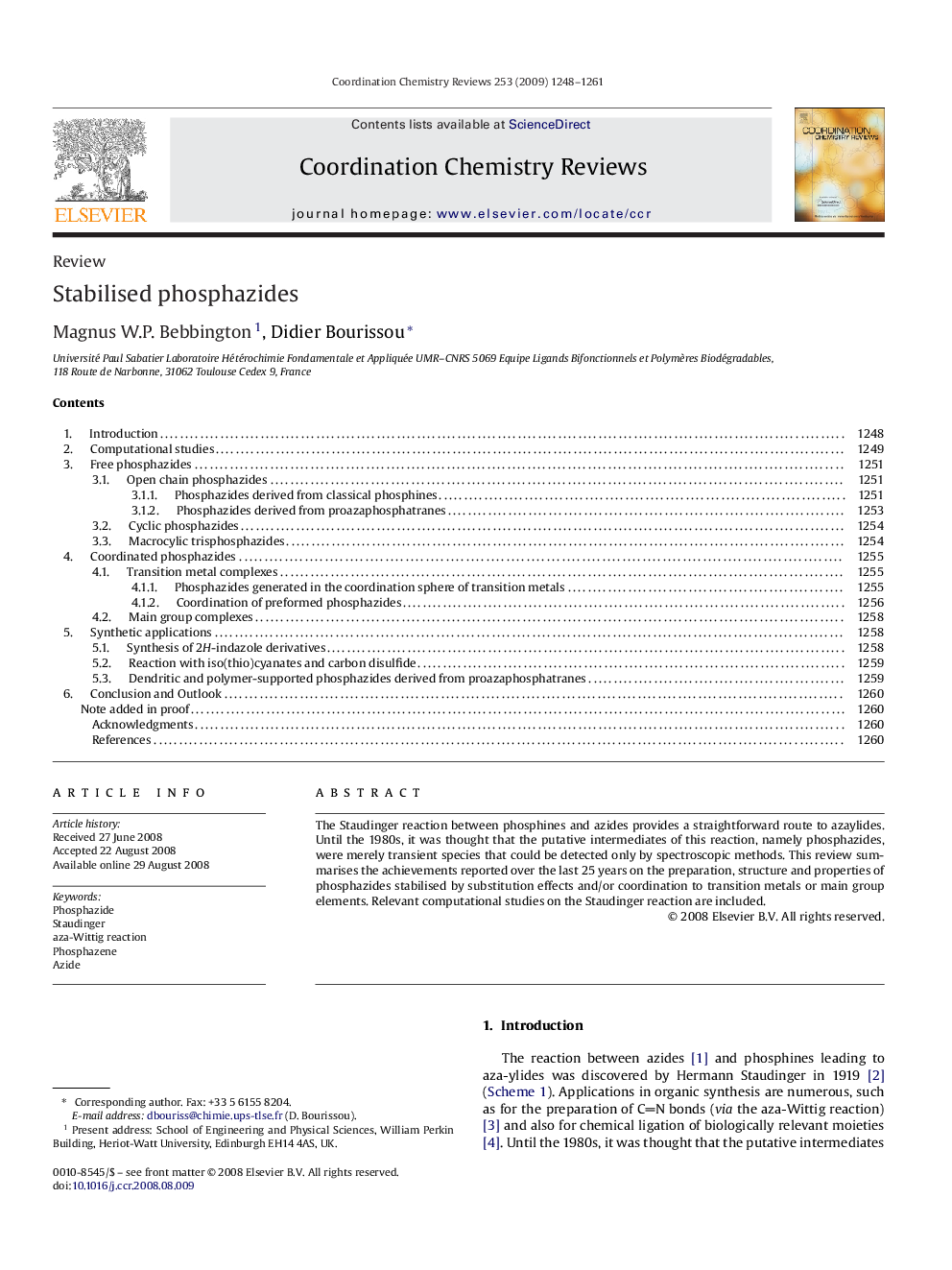 Stabilised phosphazides