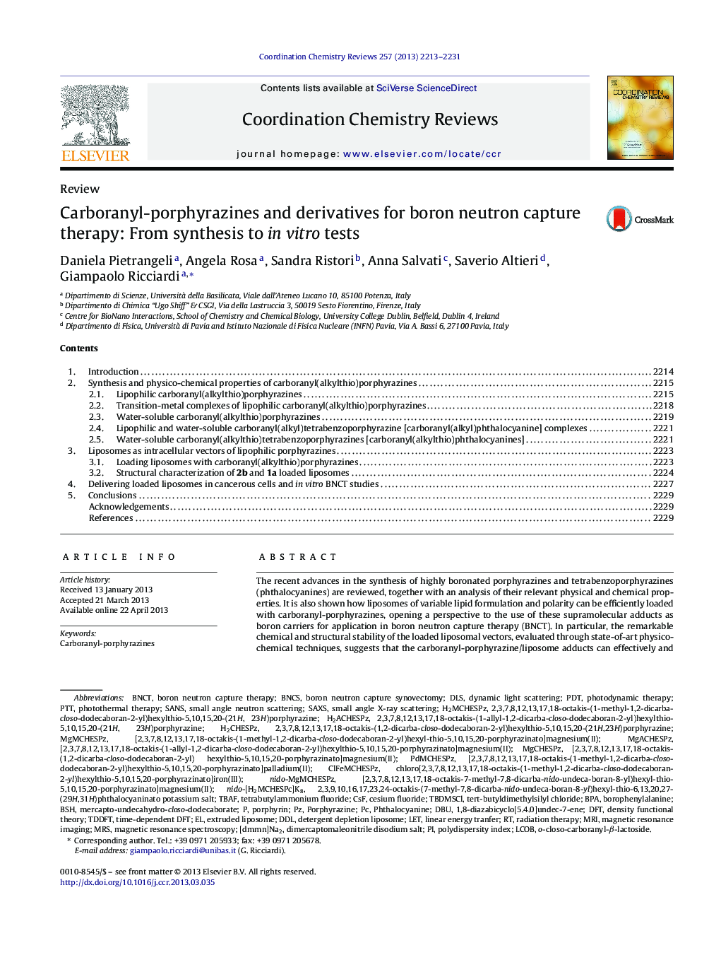 Carboranyl-porphyrazines and derivatives for boron neutron capture therapy: From synthesis to in vitro tests