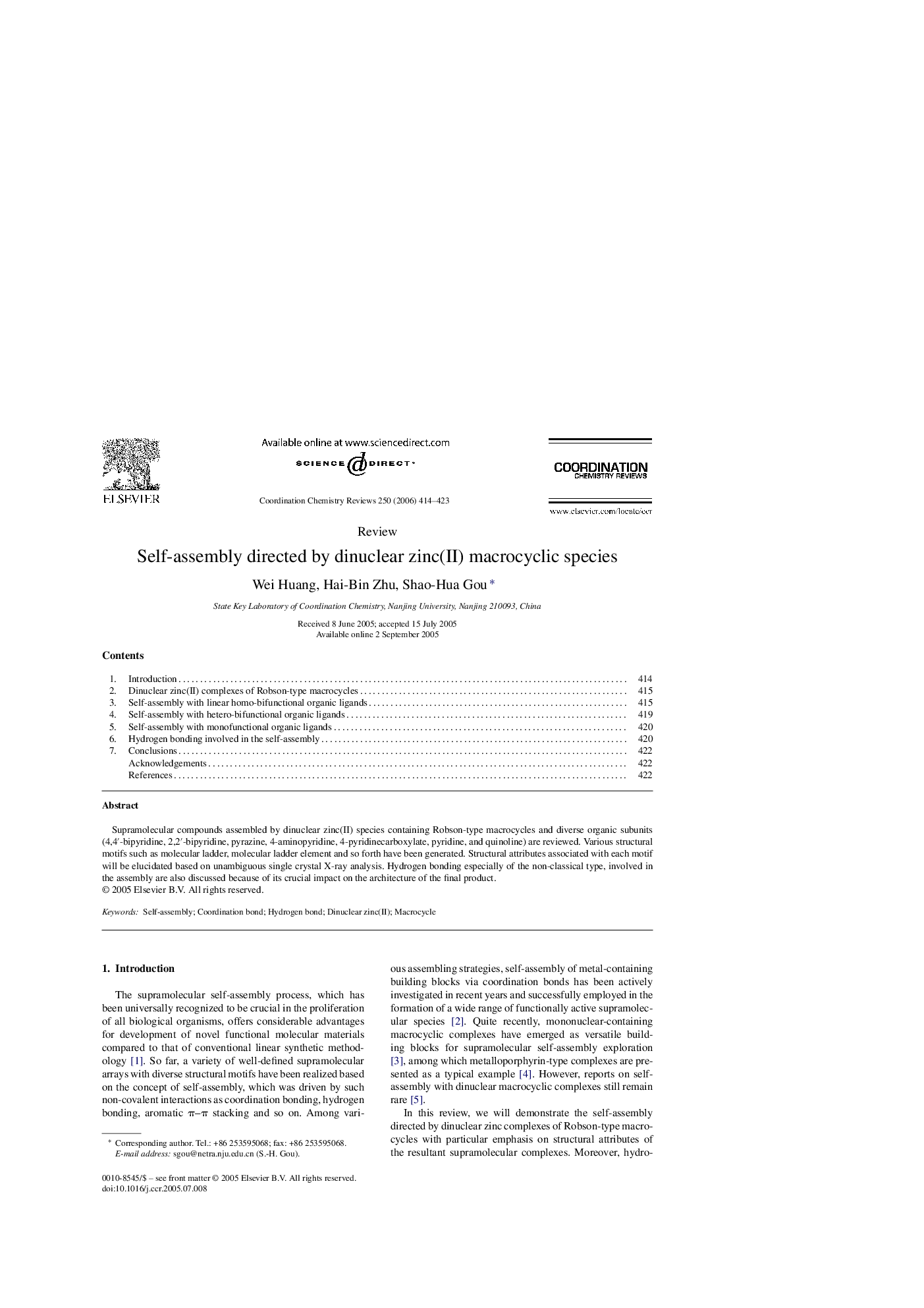 Self-assembly directed by dinuclear zinc(II) macrocyclic species