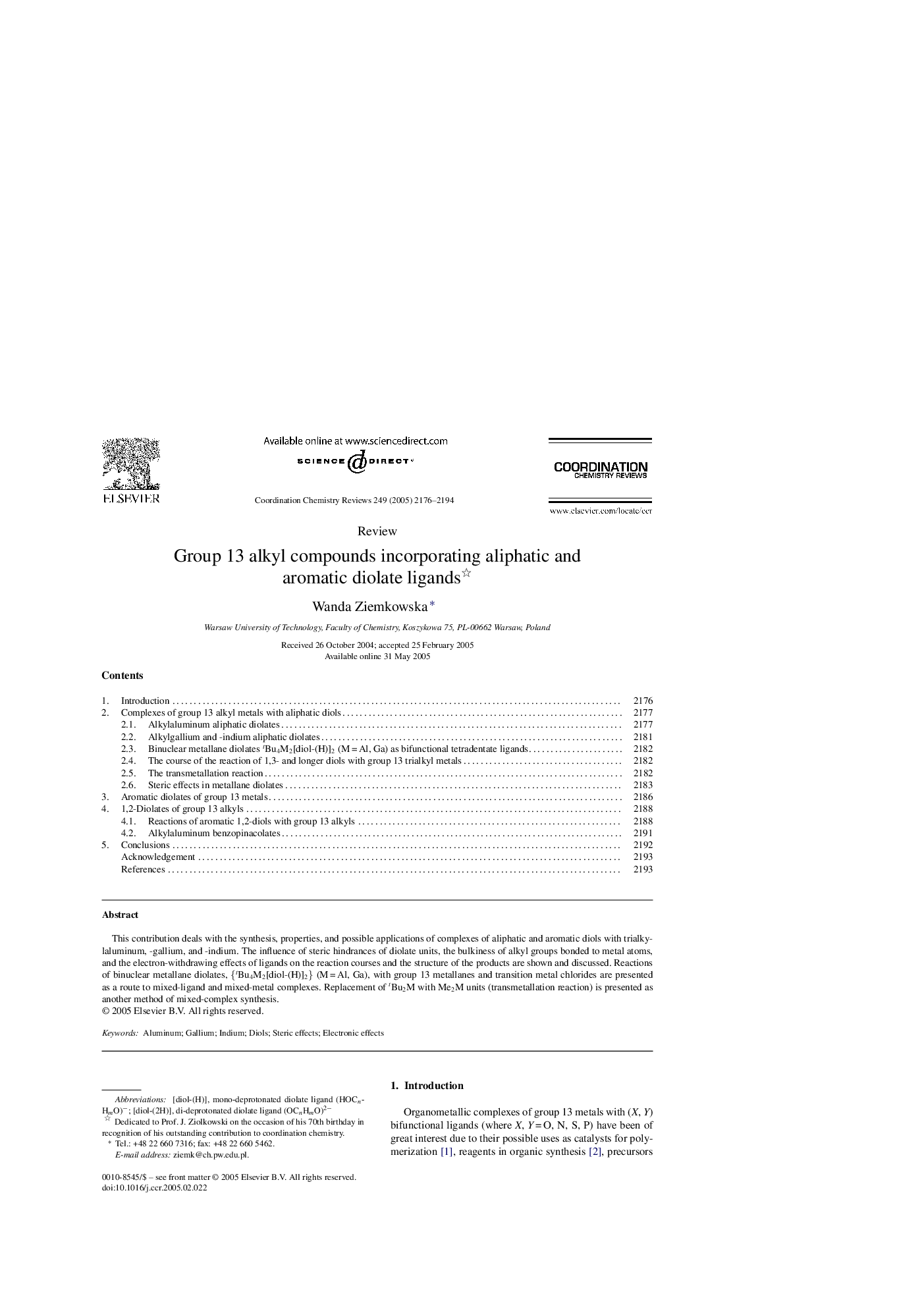 Group 13 alkyl compounds incorporating aliphatic and aromatic diolate ligands