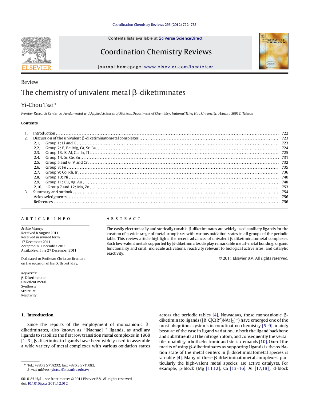 The chemistry of univalent metal β-diketiminates