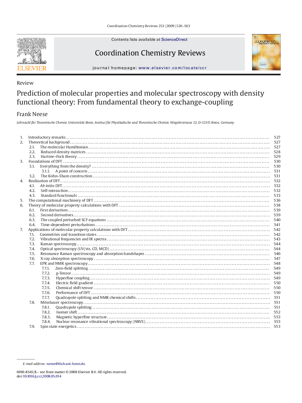 Prediction of molecular properties and molecular spectroscopy with density functional theory: From fundamental theory to exchange-coupling