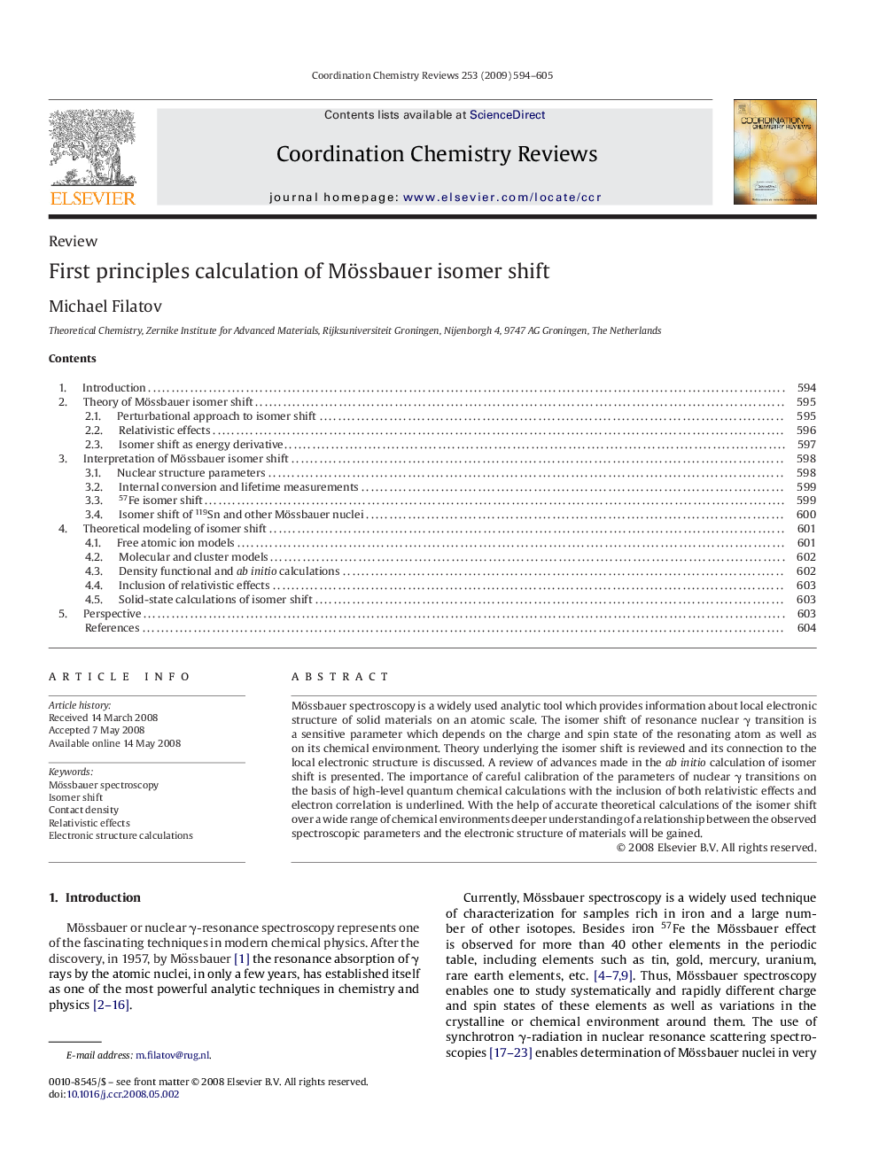 First principles calculation of Mössbauer isomer shift