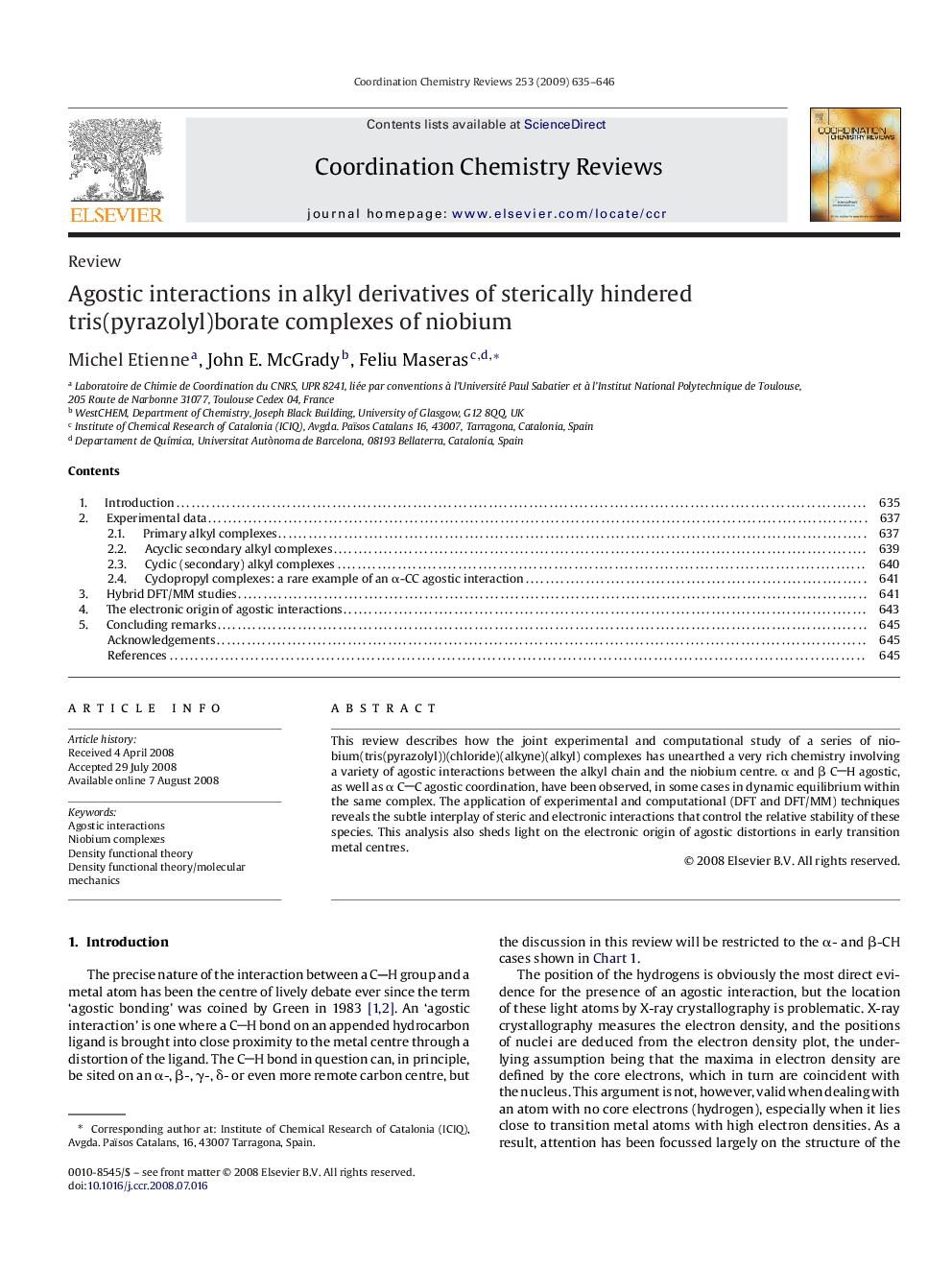 Agostic interactions in alkyl derivatives of sterically hindered tris(pyrazolyl)borate complexes of niobium