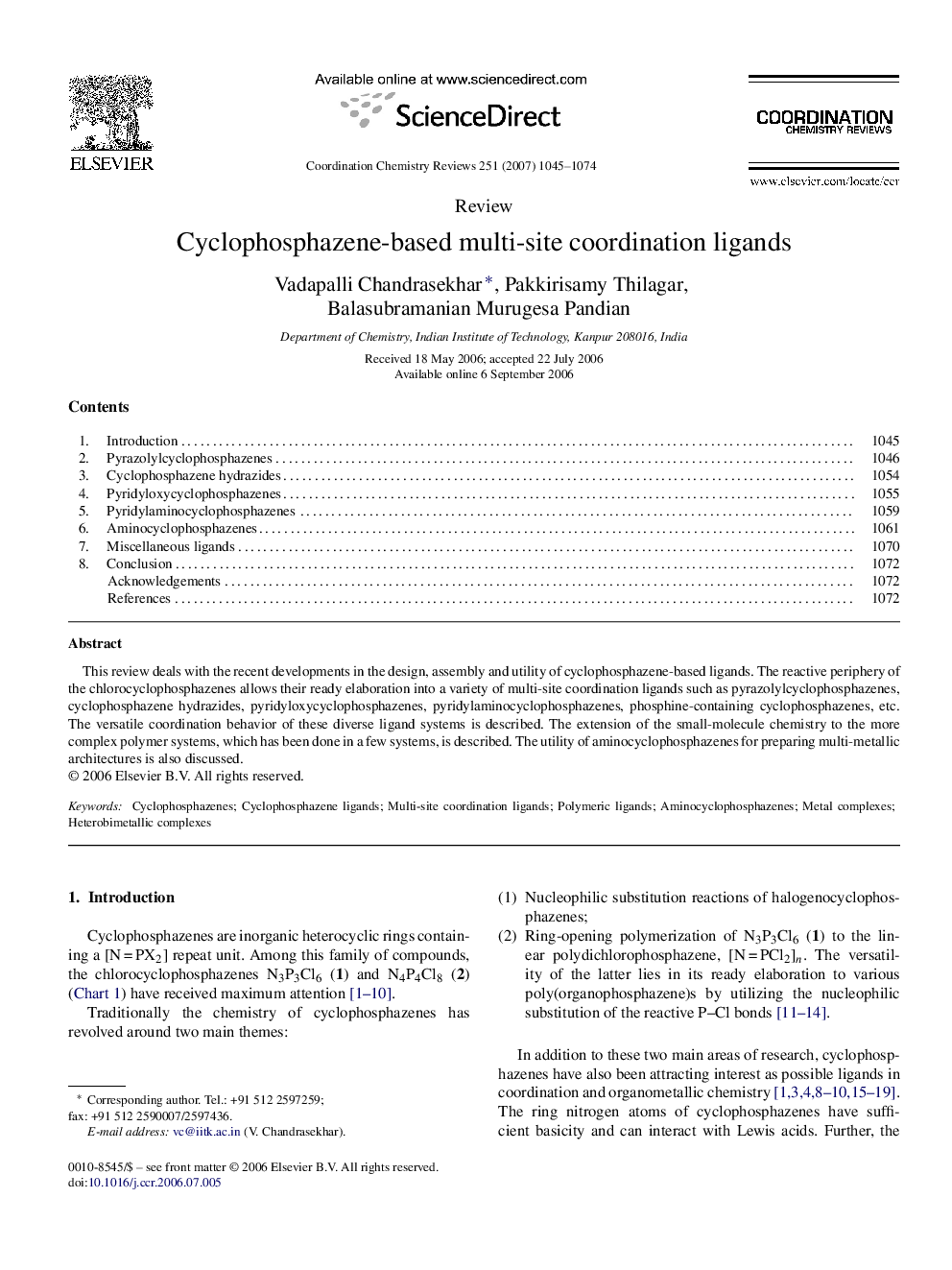 Cyclophosphazene-based multi-site coordination ligands