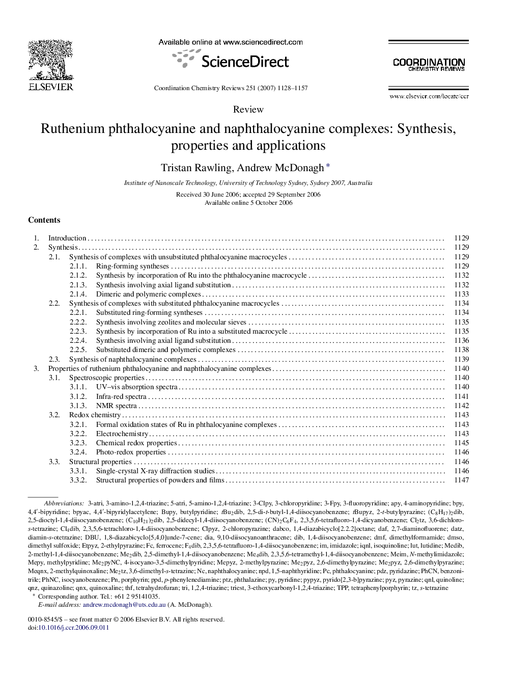 Ruthenium phthalocyanine and naphthalocyanine complexes: Synthesis, properties and applications